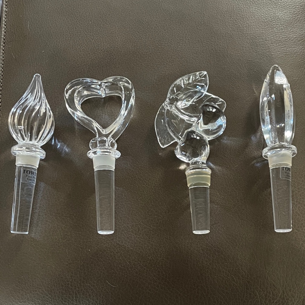 Towle Crystal Wine Bottle Stoppers Set